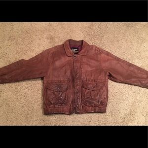 Vintage London Fog Leather Bomber Jacket